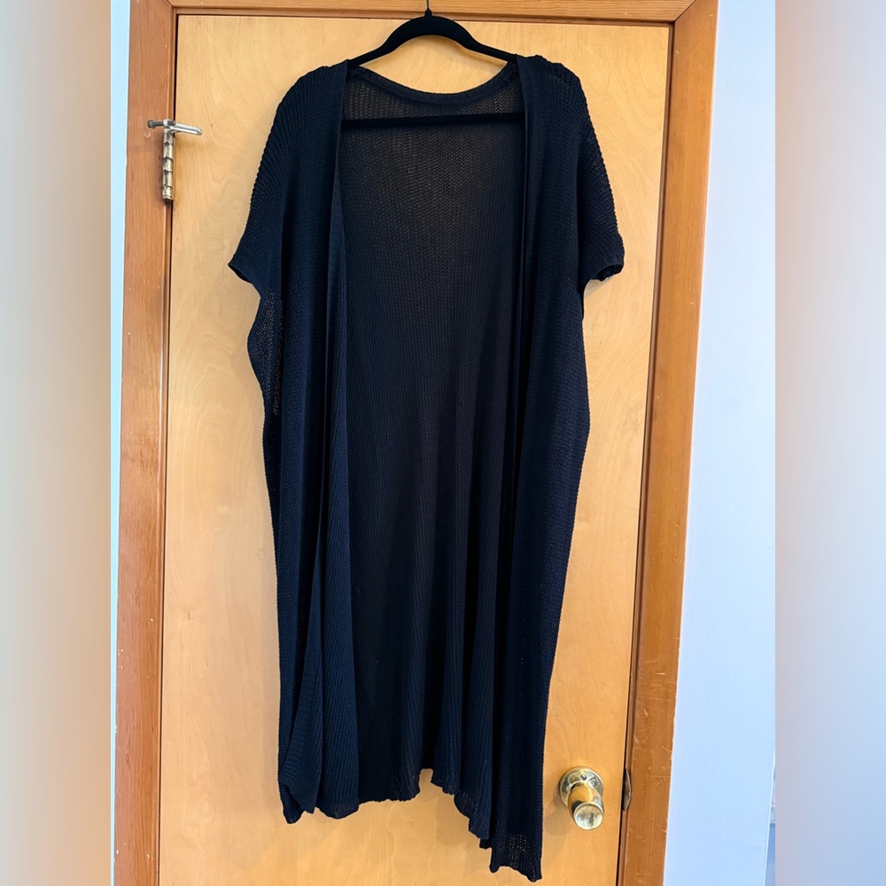 SHEIN Curve 3XL Black Open-Knit Cardigan